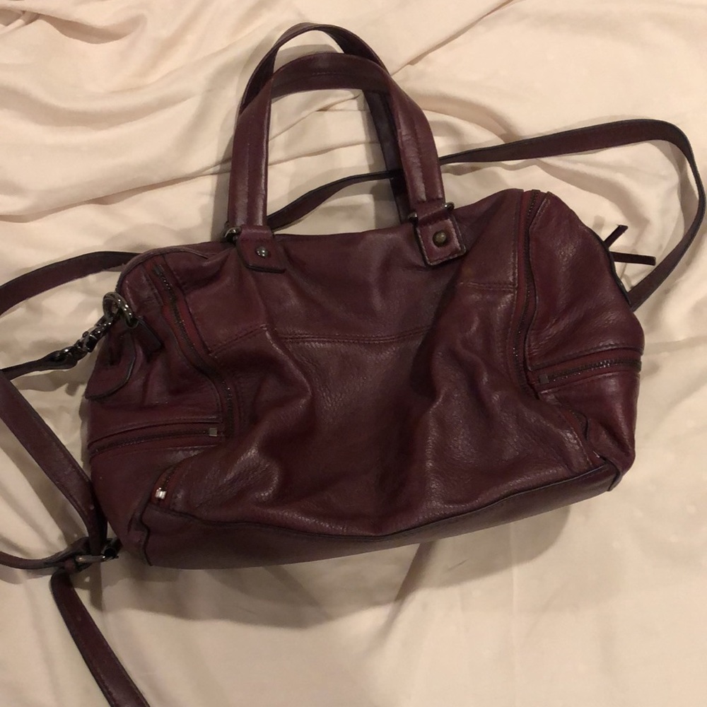 French Connection Burgundy Duffle Purse Gem